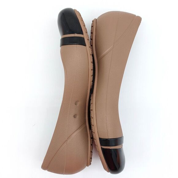 Crocs Flats Shoes Womens Sz 6 Round Toe Brown Black Colorway Cap Toe Comfort - Picture 7 of 9